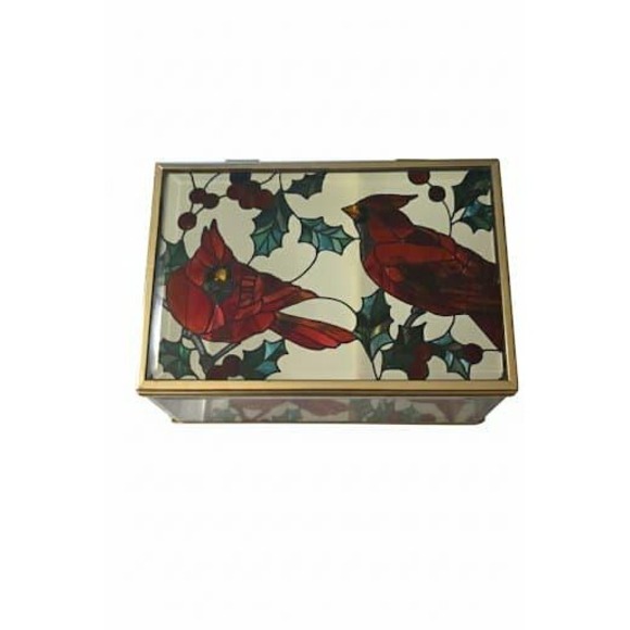 Joan Baker Designs Music Box Glass Brass Plays We Wish You a Merry Christmas - Picture 1 of 7